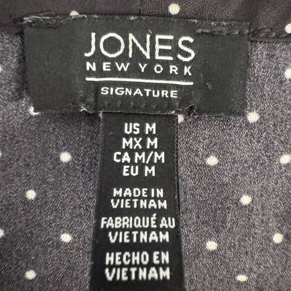 Jones New York Black Polka Dot Blouse (M) - Picture 3 of 6